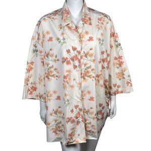 Casey Casey Chemise April Shirt Womens S Oversized Floral Button Up Half Sleeve
